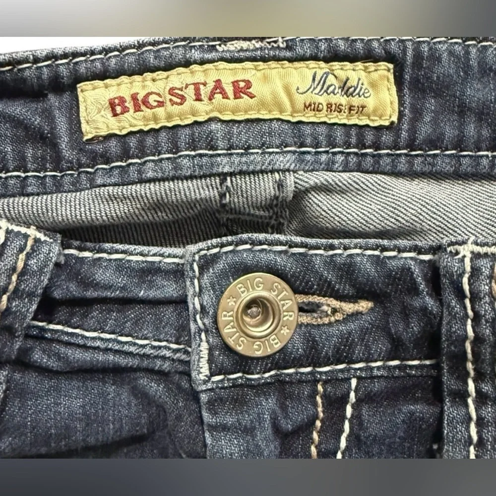 Big Star Maddie Bermuda Denim Shorts Sz26 Medium Wash Western - Picture 8 of 12